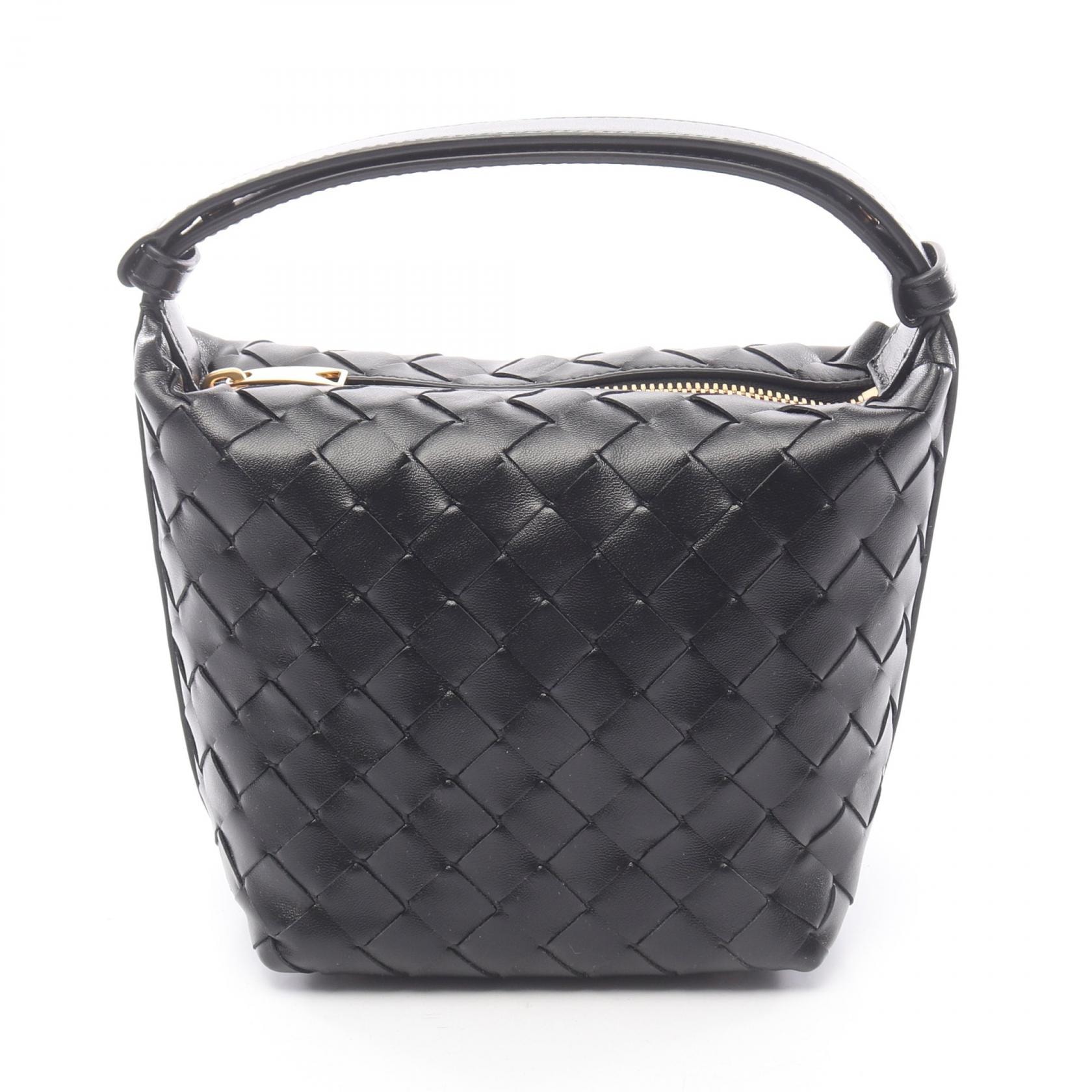 ボッテガヴェネタ BOTTEGA VENETA キャンディー ウォレス イントレチャート ハンドバッグ バッグ レザー レディース ブラック系 776781V3IV18425 【新品】