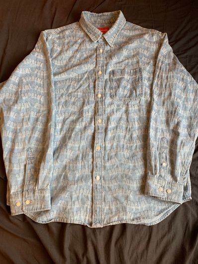 Supreme Arc Jacquard Denim Shirt "Blue"