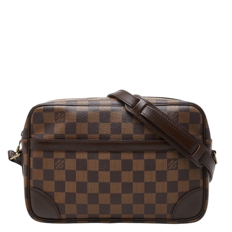 ルイ ヴィトン ダミエ トロカデロ27 斜め掛け ショルダーバッグ N48085 ブラウン PVC レザー レディース LOUIS VUITTON 中古