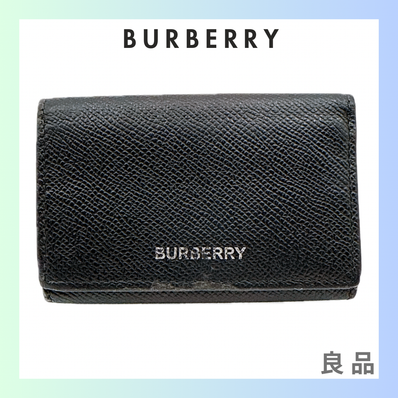 BURBERRY バーバリー レザー コンパクトウォレット 三つ折り財布 黒