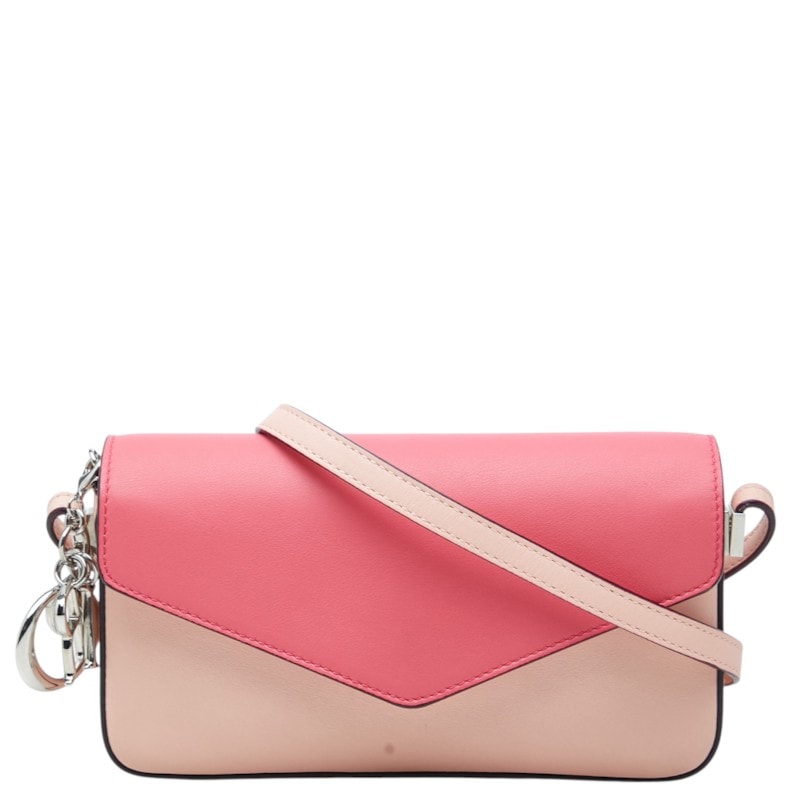 ディオール ディオリッシモ プロムナード エンベロープ 斜め掛け ショルダーバッグ ピンク レザー レディース Dior 中古