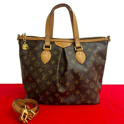 LOUIS VUITTON ルイヴィトン パレルモ PM モノグラム レザー PVC ショルダーバッグ ブラウン
183-1