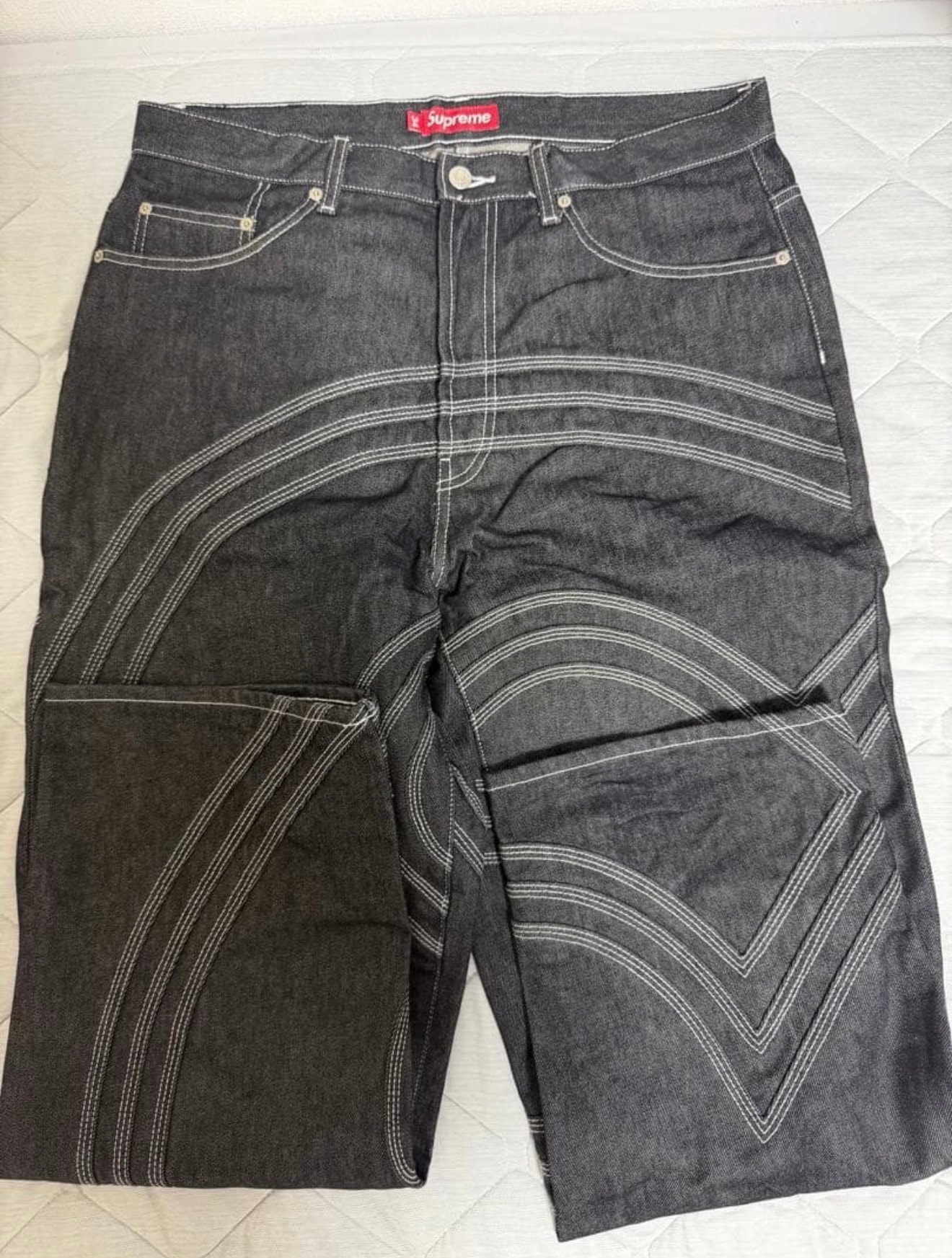 Supreme S Logo Rigid Baggy Jean "Rigid Black"