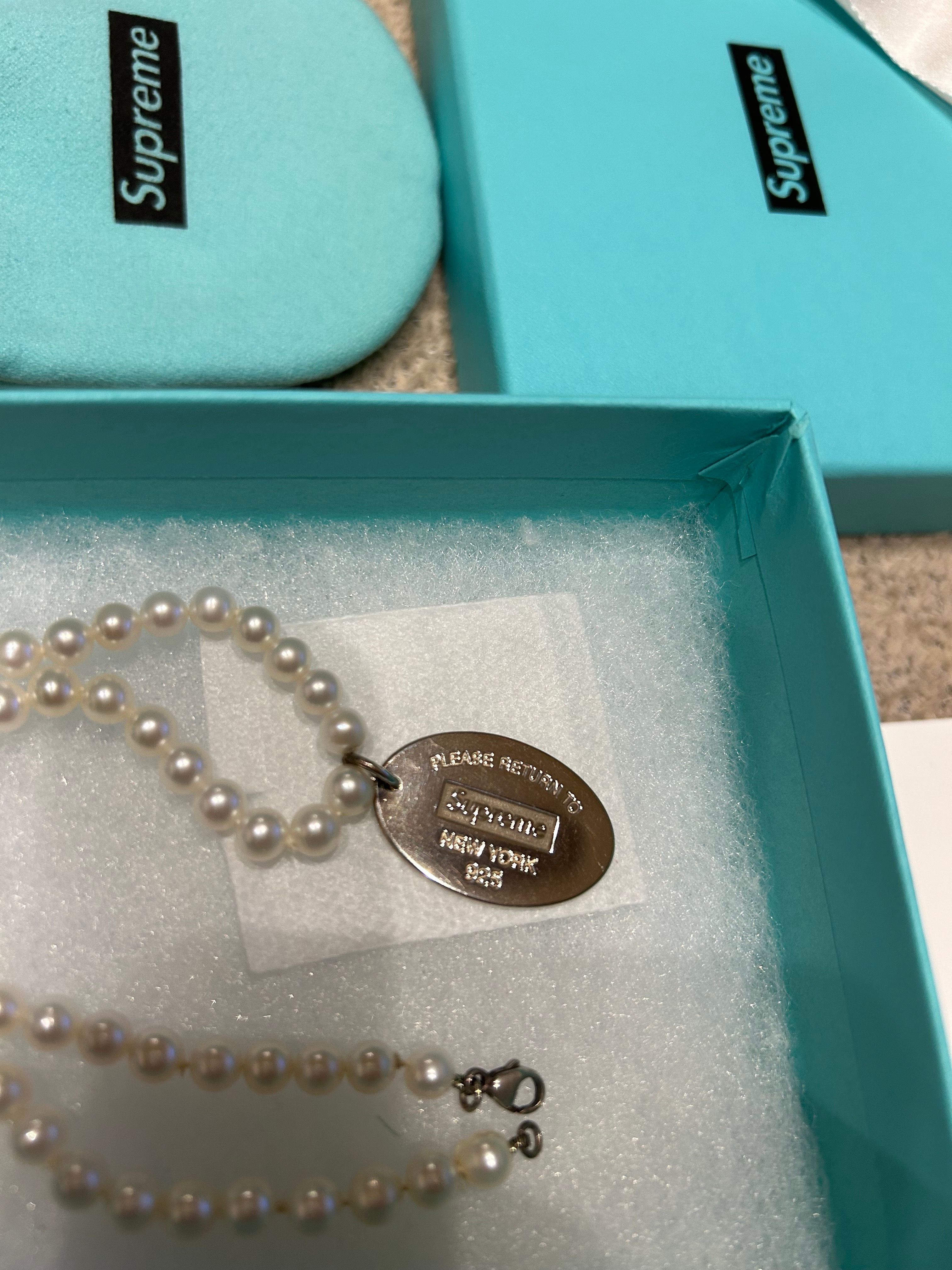 Supreme / Tiffany & Co. Return to Tiffany Oval Tag Pearl Necklace "Pearl"