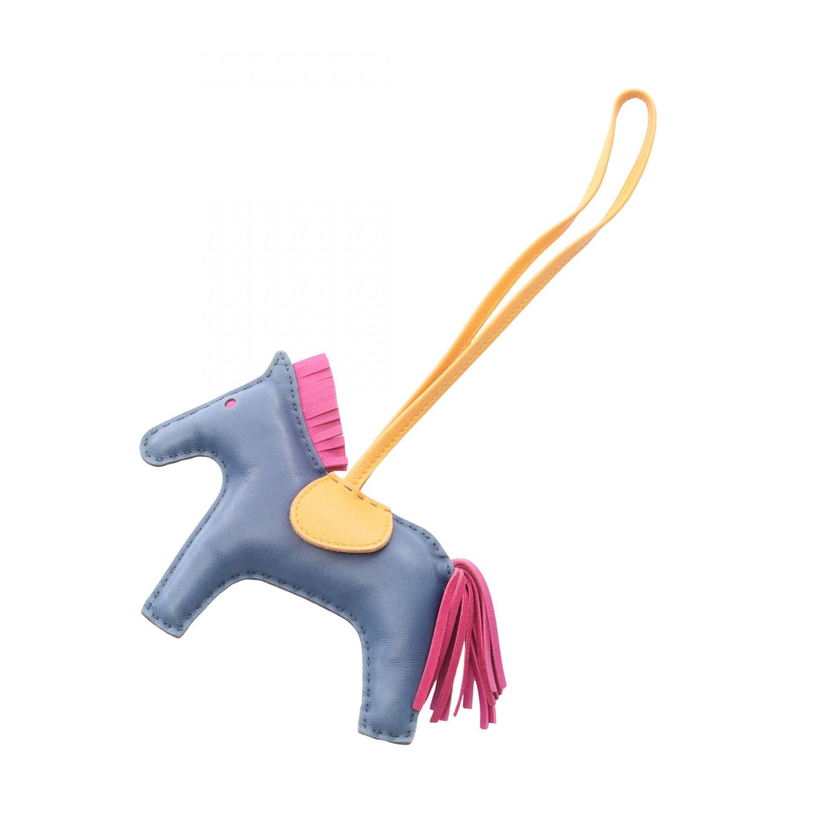 エルメス HERMES ロデオMM チャーム アクセサリー レザー アニョーミロ アニョーミロ ブルードマルト C刻印(2018年製造) レディース ブルー系 / ピンク系 / イエロー系/ローズパープル/ジョーヌドール 【中古】