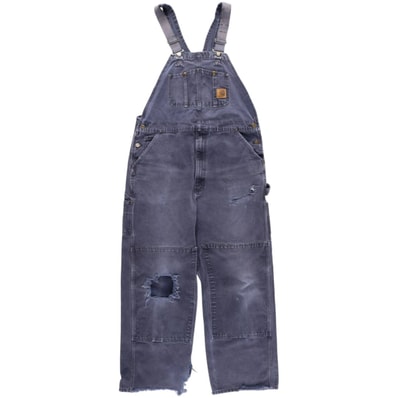 古着 ビックサイズ カーハート Carhartt ダブルニー ダック オーバーオール メンズw41相当/eaa477448