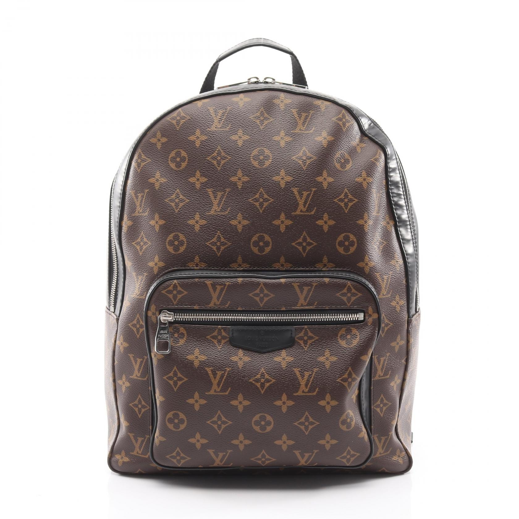 ルイ・ヴィトン LOUIS VUITTON ジョッシュ リュックサック バックパック バッグ PVCコーティングキャンバス レザー モノグラム・マカサー メンズ ブラウン系 / ブラック系 M41530 【中古】