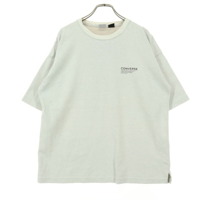 CONVERSE コンバース バックプリント 半袖 Tシャツ M ライトグレー系