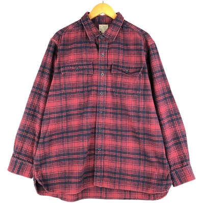 古着 エルエルビーン L.L.Bean チェック柄 長袖 フランネルチェックシャツ メンズXL相当/eaa602015