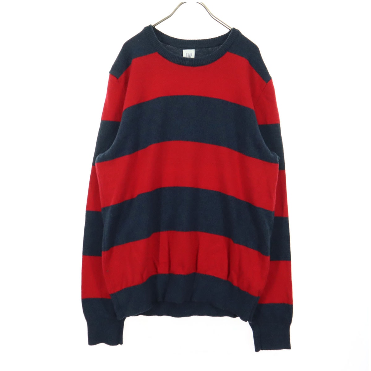 GAP ギャップ ボーダー柄 バイカラー 長袖 ニット L ネイビー