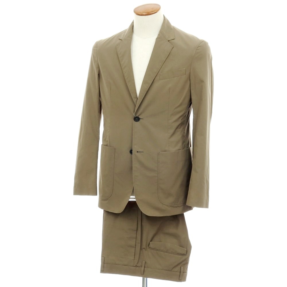 【中古】ジルサンダー JIL SANDER コットン 2つボタンスーツ セットアップ カーキ【サイズ46/46】【メンズ】