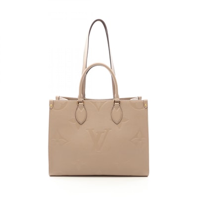 ルイ・ヴィトン LOUIS VUITTON オンザゴーMM モノグラム アンプラント トゥルトレール 2WAY トートバッグ バッグ レザー レディース ベージュ系 M45607 【中古】
