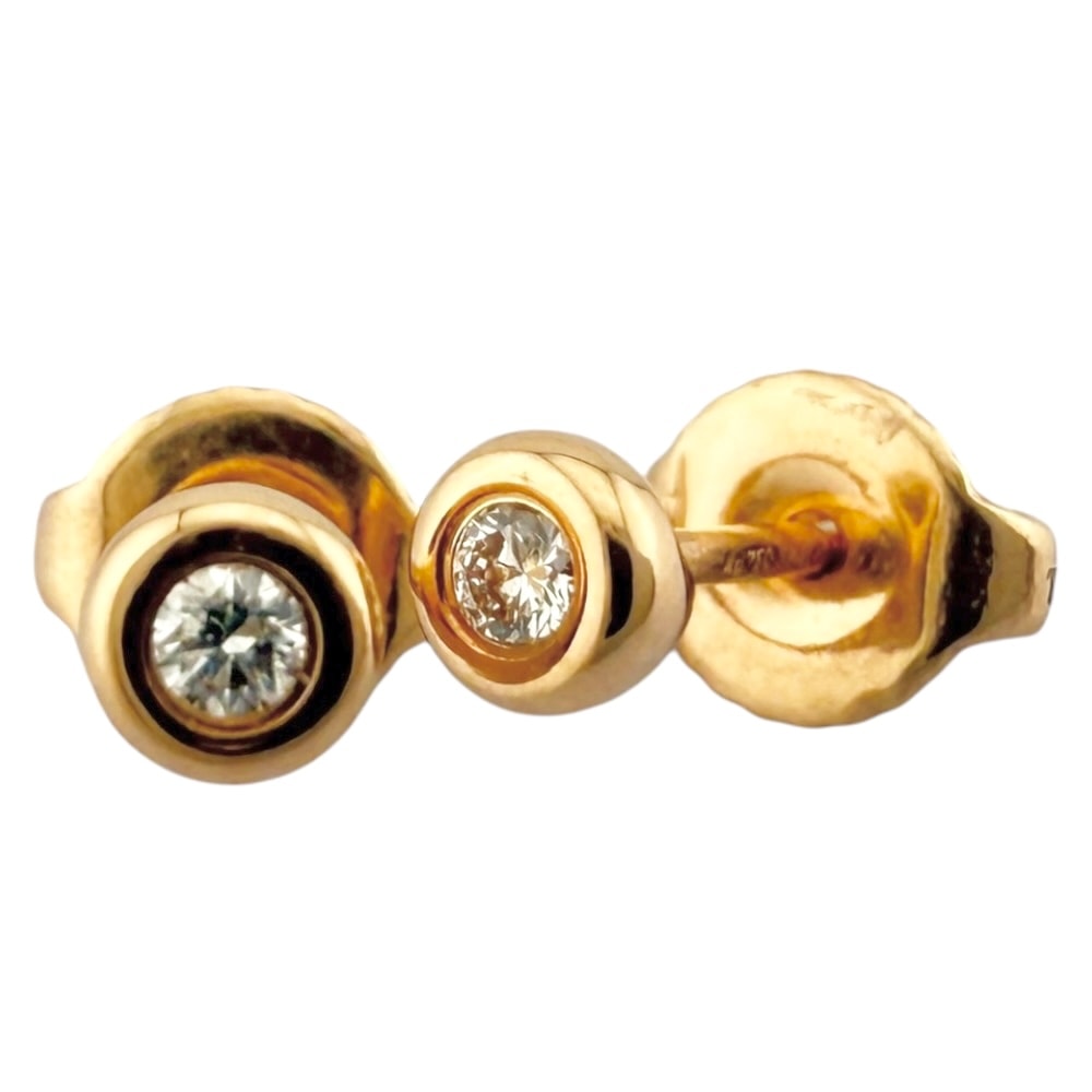 ティファニー バイザヤード 約0.06ct ピアス 18金 K18ピンクゴールド ダイヤモンド レディース TIFFANY&Co. 中古