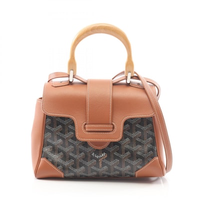ゴヤール GOYARD サイゴン ミニ 2WAY ハンドバッグ バッグ PVCコーティングキャンバス レザー レディース ブラック系 / ブラウン系 SAIGONMINTY01CL03P 【中古】