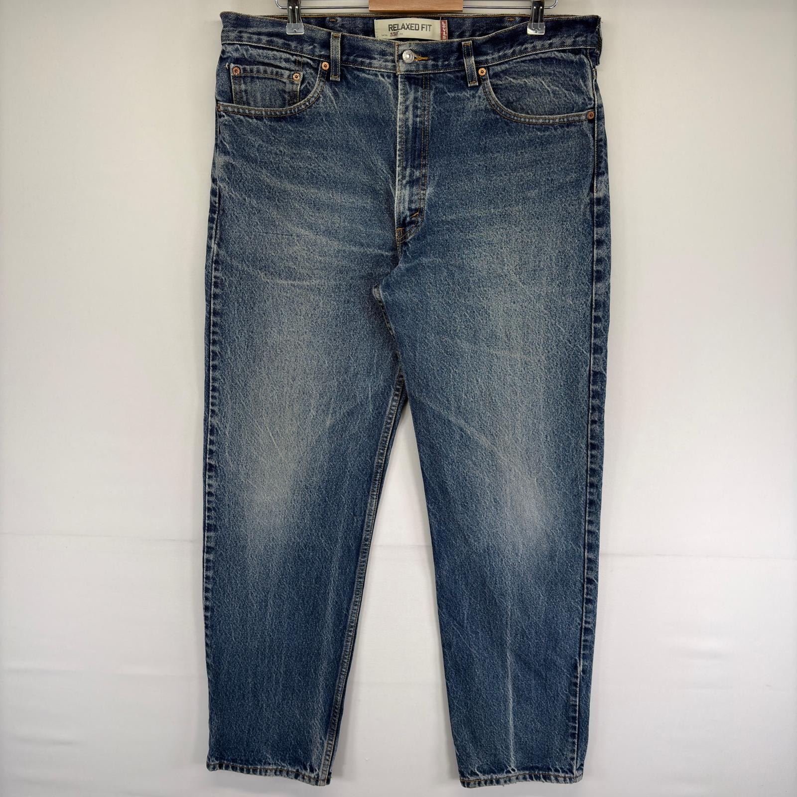 古着 リーバイス Levi's デニム パンツ 5ポケット テーパード ジッパーフライ 550 ジーンズ ジーパン w38 L34  ブルー系 メンズ