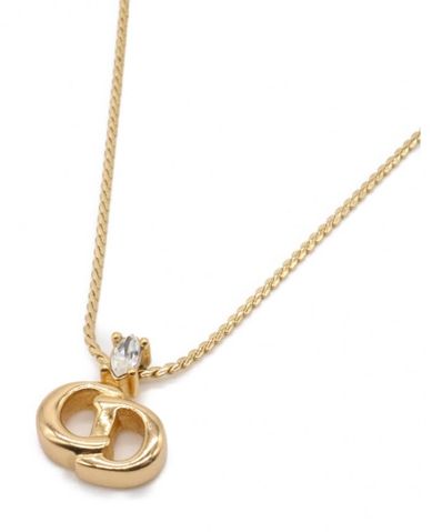 クリスチャンディオール ロゴ ペンダント ネックレス GP ラインストーン