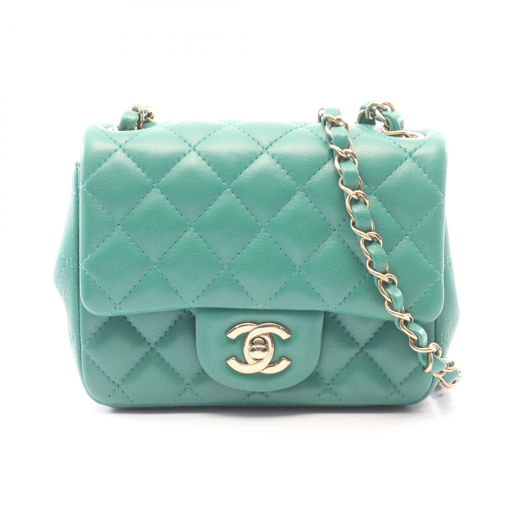 シャネル CHANEL ミニマトラッセ ショルダーバッグ バッグ ラムスキン(羊革) レディース グリーン系 【中古】