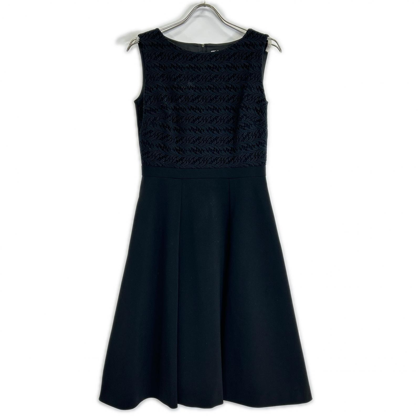 フォクシーニューヨーク ブラック 37570 Dress Freesia ノースリーブ  ワンピース 38