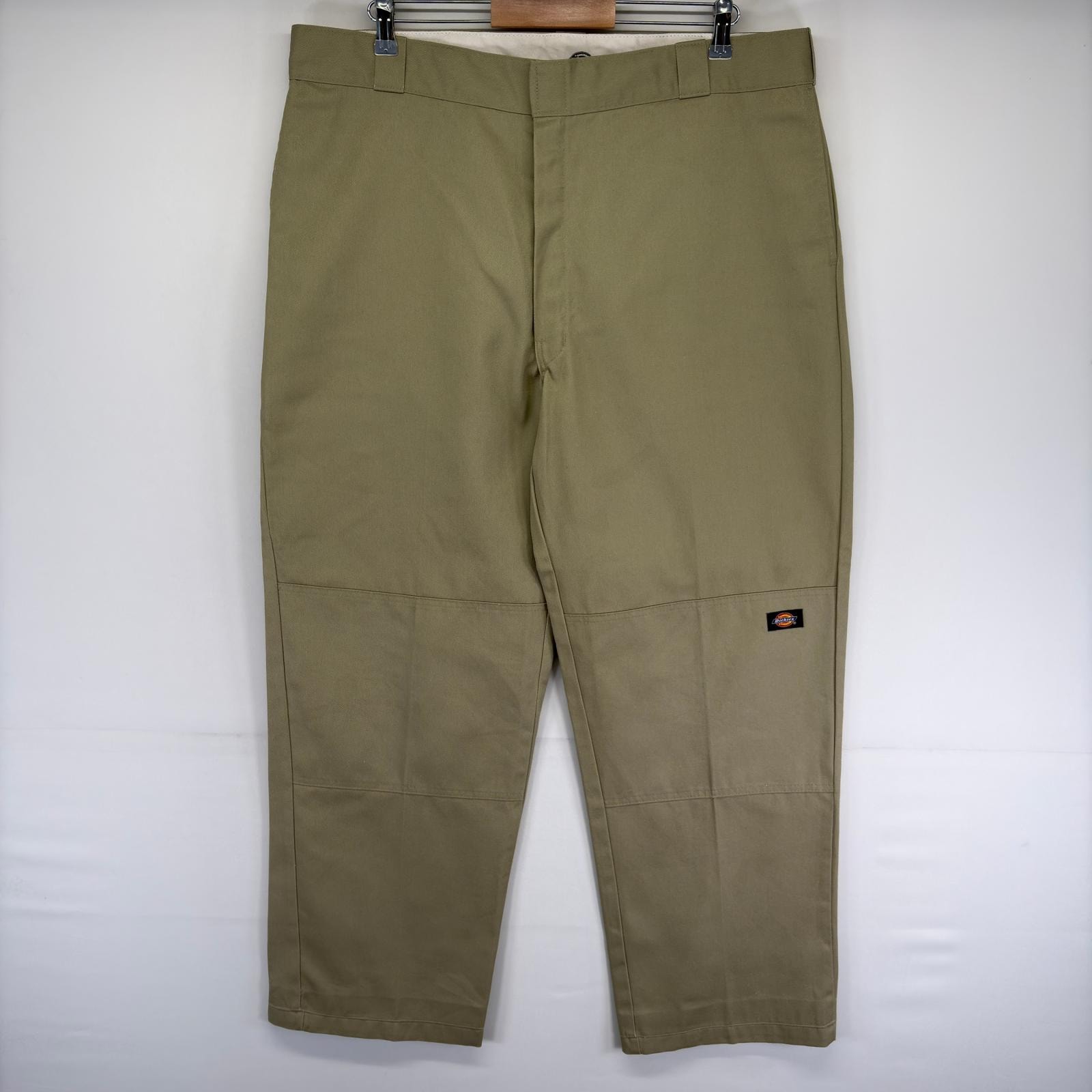 古着 ディッキーズ Dickies パンツ ダブルニー ワンポイントロゴ ツールポケット ジッパーフライ w40 L34 ベージュ系 メンズ