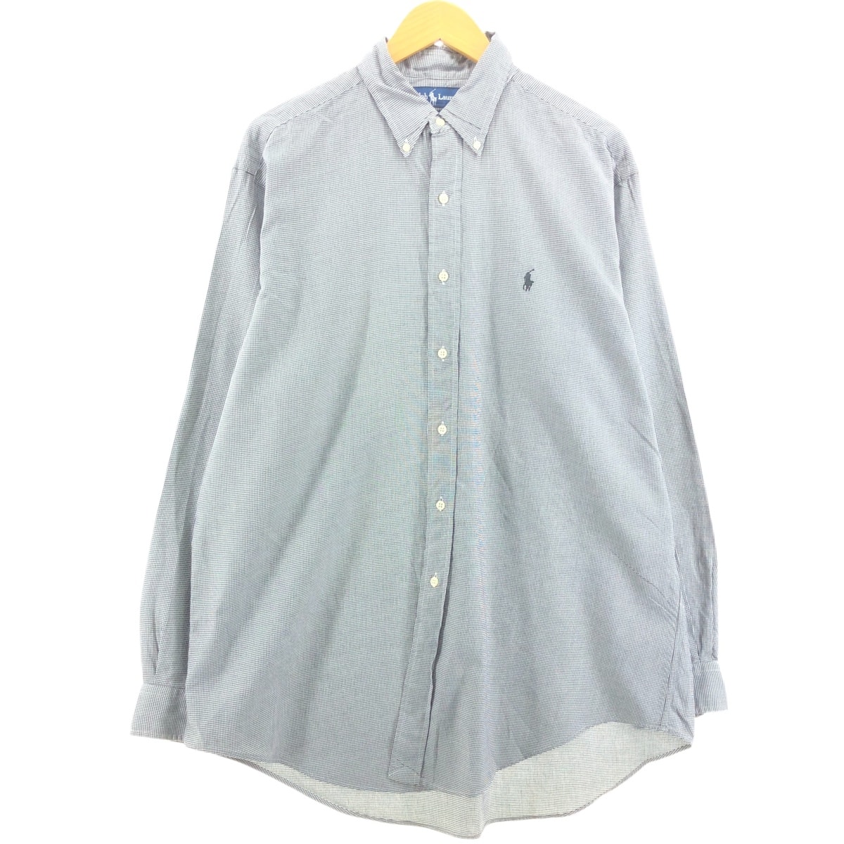 古着 ラルフローレン Ralph Lauren YARMOUTH 千鳥格子柄 長袖 ボタンダウンシャツ メンズXL相当/eaa547273