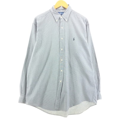 古着 ラルフローレン Ralph Lauren YARMOUTH 千鳥格子柄 長袖 ボタンダウンシャツ メンズXL相当/eaa547273