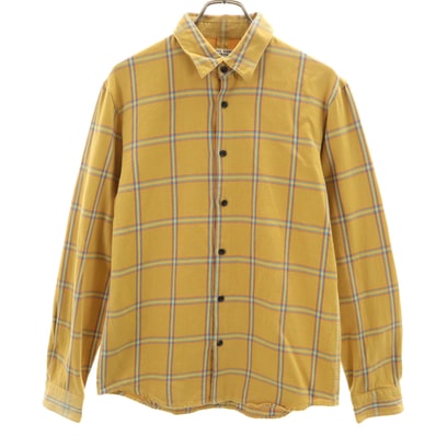 KATHARINE HAMNETT LONDON キャサリンハムネットロンドン チェック柄 長袖 シャツ L マスタード