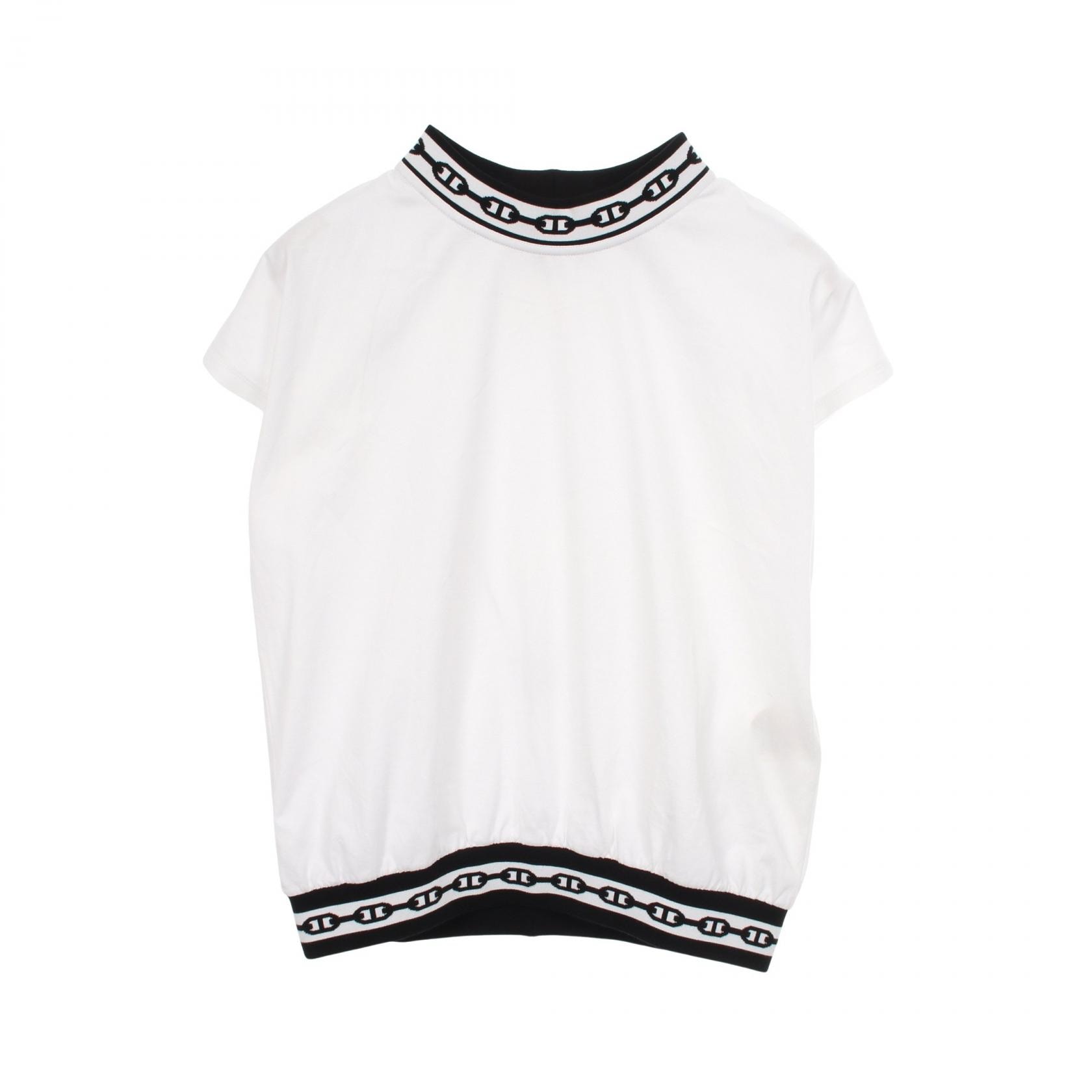 エルメス HERMES シェーヌダンクル 半袖Tシャツ 衣料品 トップス コットン ホワイト レディース ホワイト系 / ブラック系 【中古】
