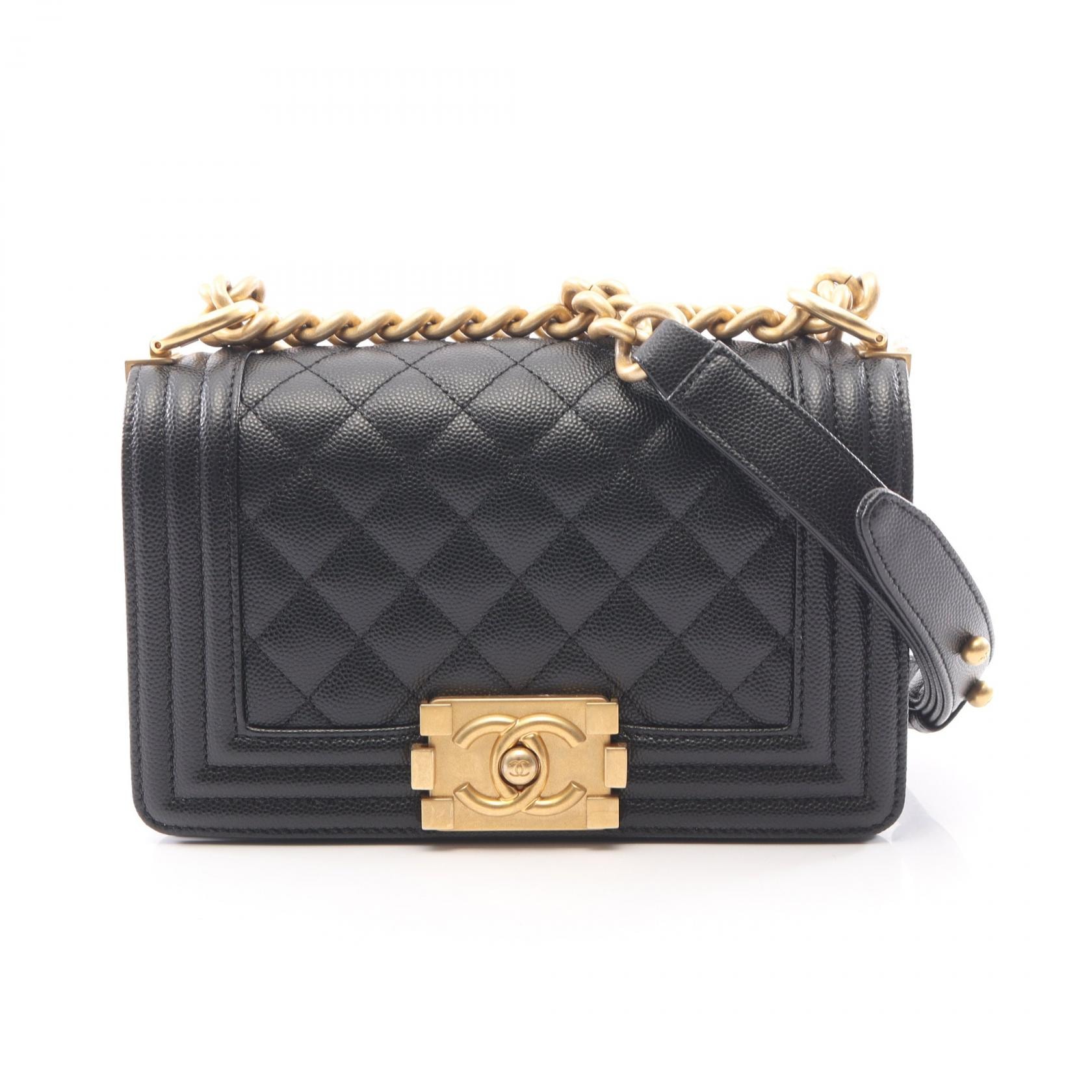 シャネル CHANEL ボーイシャネル スモール ショルダーバッグ バッグ キャビアスキン(グレインドカーフ) レディース ブラック系 A67085 【中古】