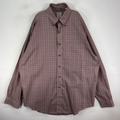 古着 ブルックスブラザーズ Brooks Brothers 長袖シャツ ボタンダウン L レッド系 チェック メンズ