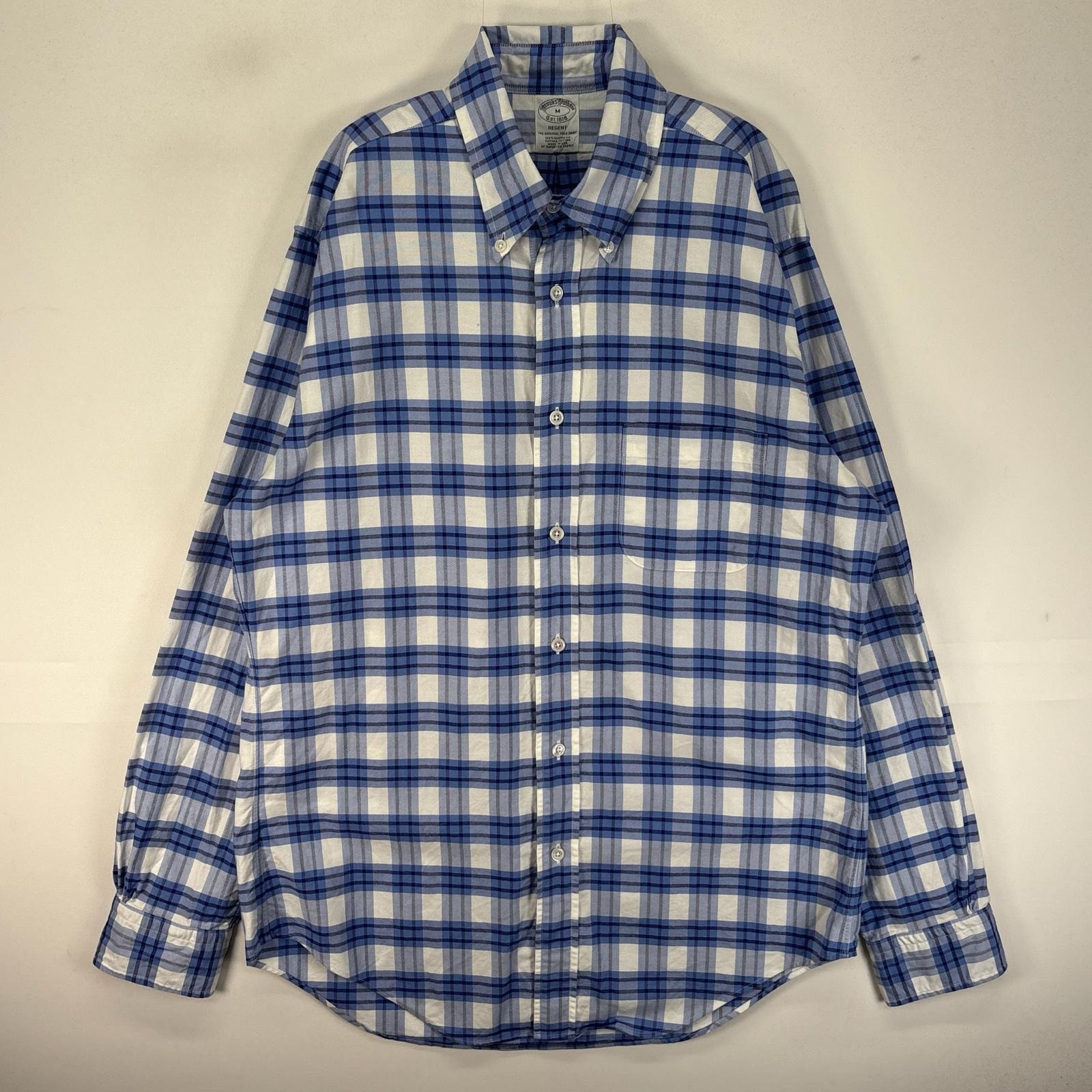 古着 ブルックスブラザーズ Brooks Brothers 長袖シャツ ボタンダウン 1818 M  ブルー系 チェック メンズ