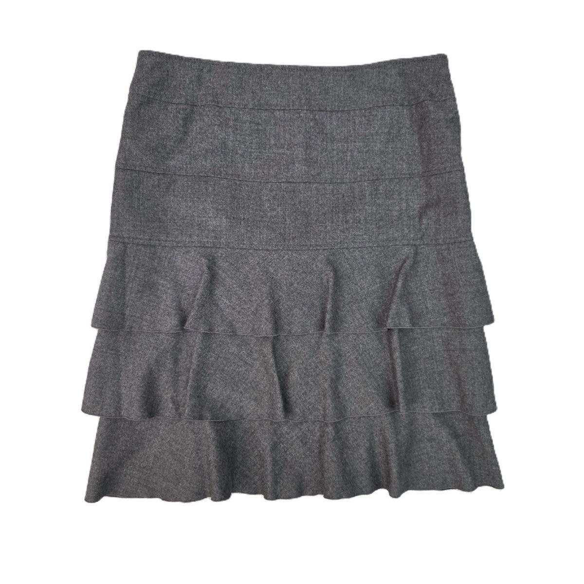VALENTINO ヴァレンティノ 3段 フリル 切替 スカート グレー  レディース【中古】