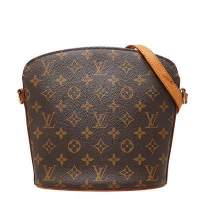 ルイ ヴィトン モノグラム ドルーオ 斜め掛け ショルダーバッグ M51290 ブラウン PVC レザー レディース LOUIS VUITTON 中古
