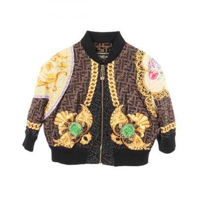 フェンディ FENDI FENDI × VERSACE FENDACE ズッカ柄 ブルゾン 衣料品 アウター シルク ポリエステル レディース ブラウン系 / ブラック系 / マルチカラー FJ7258 【中古】