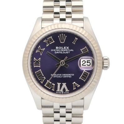 ロレックス ROLEX デイトジャスト VIダイヤ ランダム番 腕時計 時計 K18WG(ホワイトゴールド) ステンレススチール ダイヤモンド ボーイズ ブルー系 オーベルジーヌ/ローマ 278274 【中古】