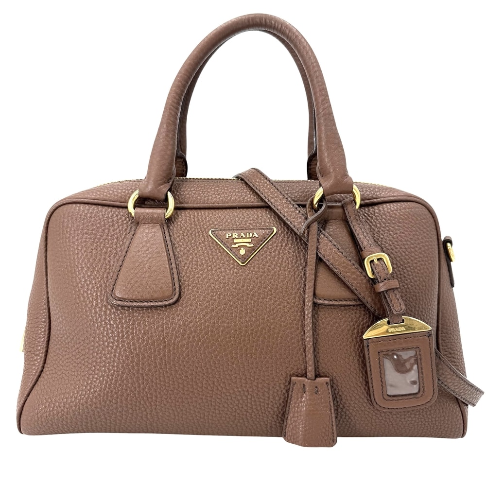 PRADA プラダ 2WAY ハンドバッグ ショルダーバッグ 肩掛け 斜め掛け BL0867 レザー    ブラウン 茶 ゴールド金具 レディース【中古品】