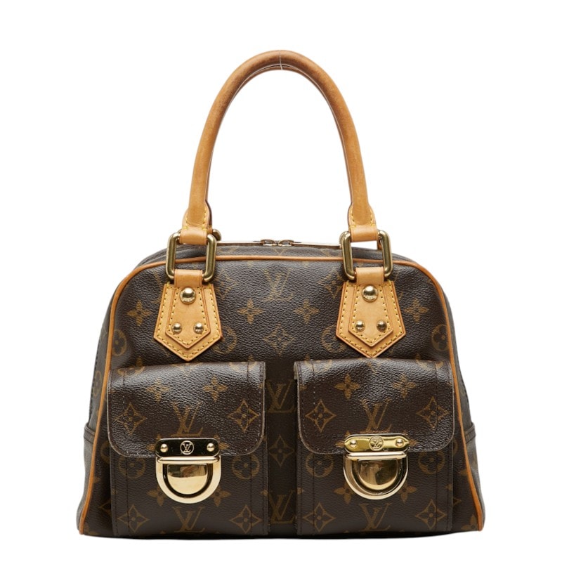 ルイ ヴィトン モノグラム マンハッタンPM ハンドバッグ M40026 ブラウン PVC レザー レディース LOUIS VUITTON 中古