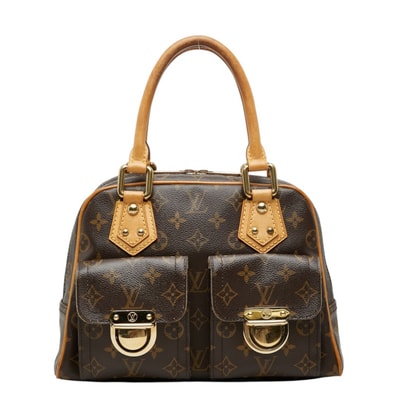 ルイ ヴィトン モノグラム マンハッタンPM ハンドバッグ M40026 ブラウン PVC レザー レディース LOUIS VUITTON 中古