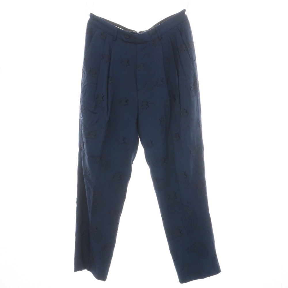 【中古】キス KITH レーヨンポリエステル ペイズリー ジャガード カジュアルスラックスパンツ ネイビー【サイズ48】【メンズ】