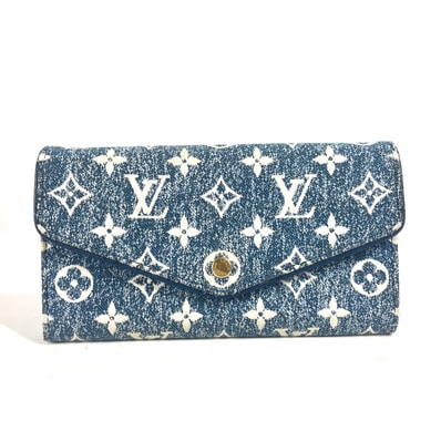 ルイヴィトン LOUIS VUITTON ポルトフォイユ・サラ M81183 モノグラムジャガードデニム ロングウォレット 長財布 モノグラムデニム ブルー