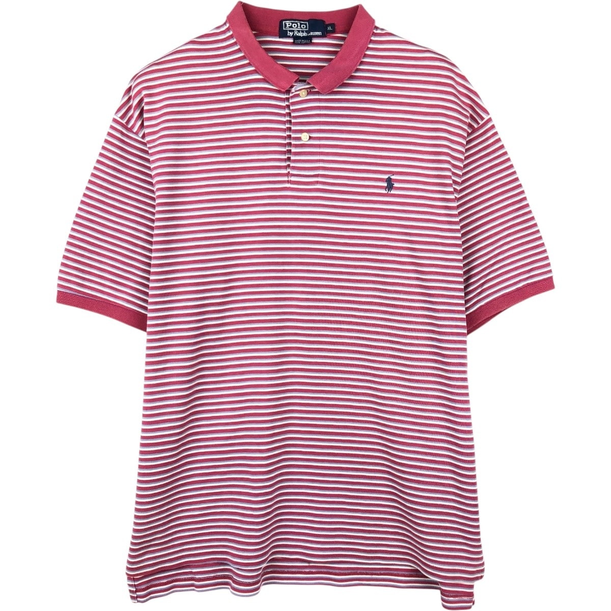 古着 ラルフローレン Ralph Lauren POLO by Ralph Lauren マルチボーダー 半袖 ボーダー ポロシャツ USA製 メンズXL相当/eaa667453
