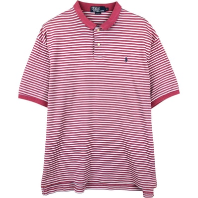 古着 ラルフローレン Ralph Lauren POLO by Ralph Lauren マルチボーダー 半袖 ボーダー ポロシャツ USA製 メンズXL相当/eaa667453