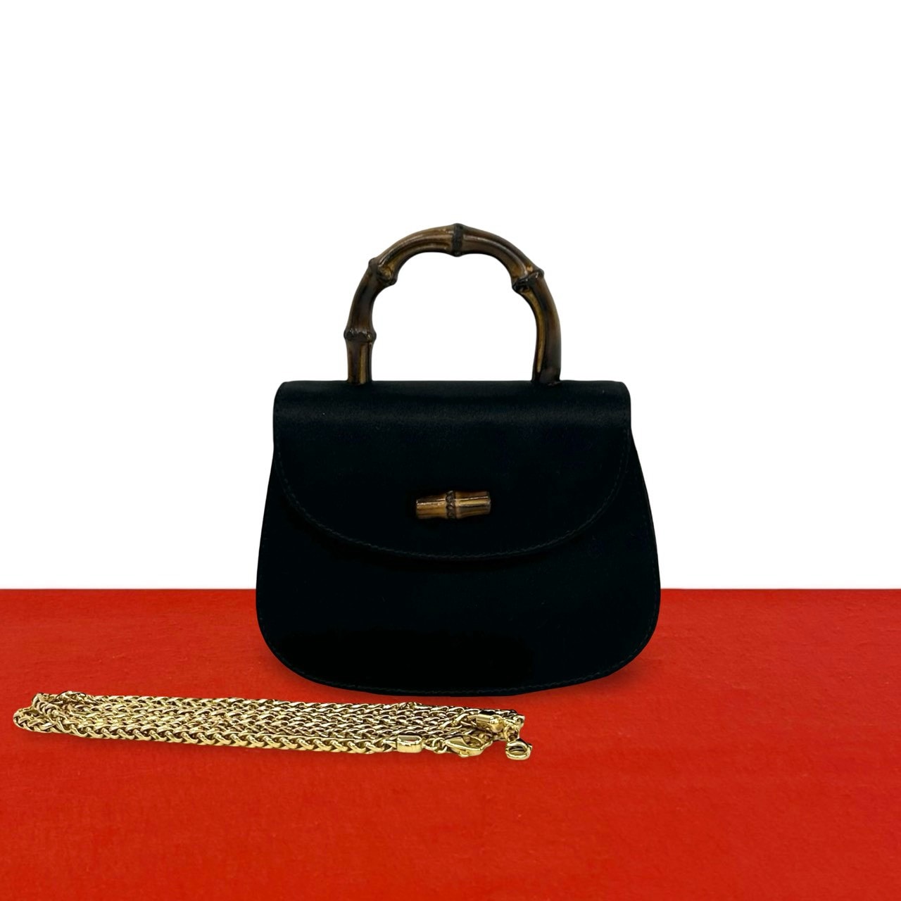B (目立った傷や汚れなし)】GUCCI グッチ バンブー 2way サテン