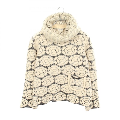 シャネル CHANEL カメリア 総柄 タートルネック ニット 衣料品 トップス ウール キャメル レディース アイボリー系 / ブラック系 P18640W02865 【中古】