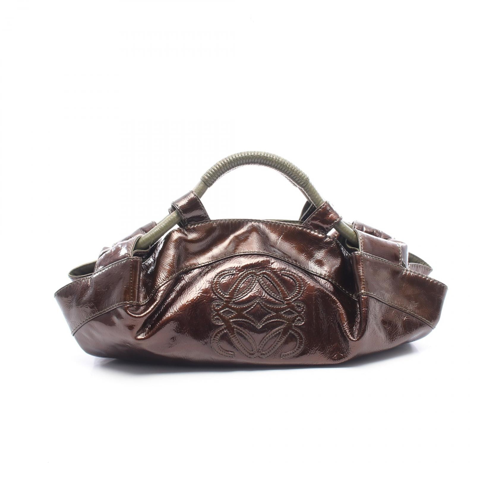 ロエベ LOEWE ナッパアイレ ハンドバッグ バッグ PVCコーティングキャンバス レザー レディース ブラウン系 / カーキ系 【中古】