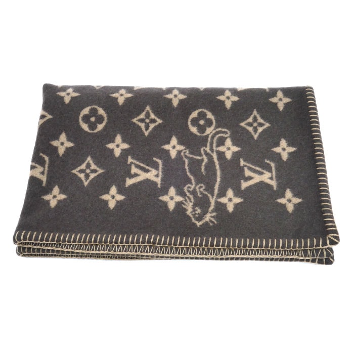 LOUIS VUITTON ルイ・ヴィトン クヴェルチュールスモール キャットグラム ブランケット ブラウン MP2260 AB0198 ユニセックス【中古】【美品】