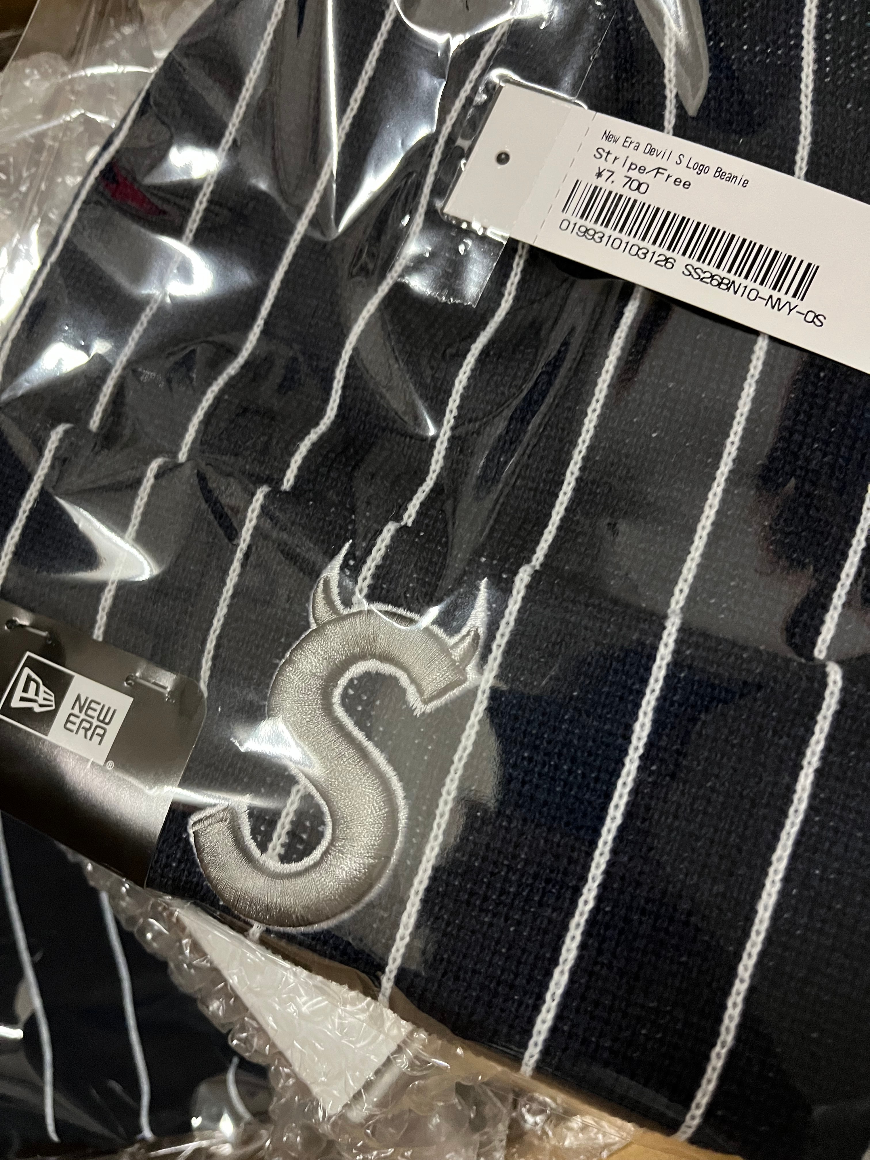 Supreme New Era Devil S Logo Beanie "Stripe"