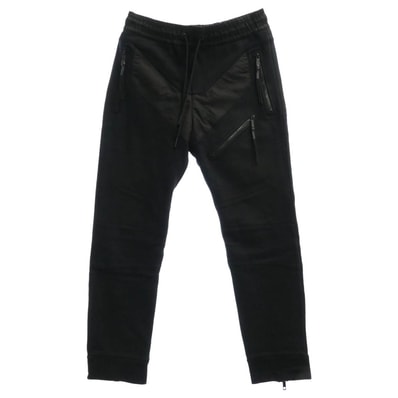 DIESEL ディーゼル パンツ STESSEL ハイブリッド 異素材切替 裾ジップ スウェットパンツ ブラック系 S【中古】
