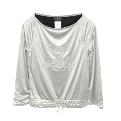 シャネル CHANEL ココマーク メタリック プルオーバー 長袖Tシャツ 衣料品 トップス ポリエステル レディース シルバー系 P43485K04412 【中古】