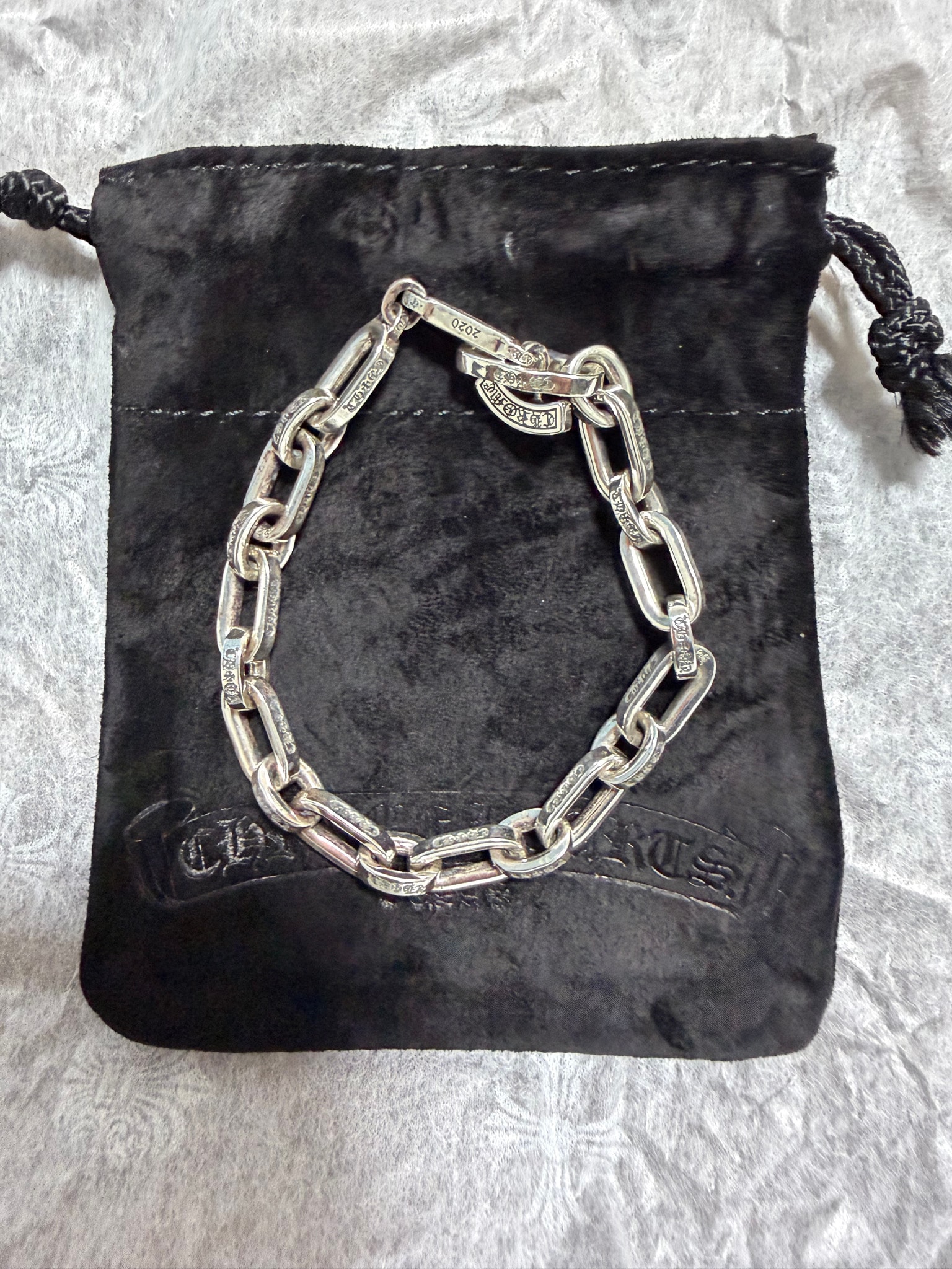 Chrome Hearts Paper E Chain Bracelet "Silver"
