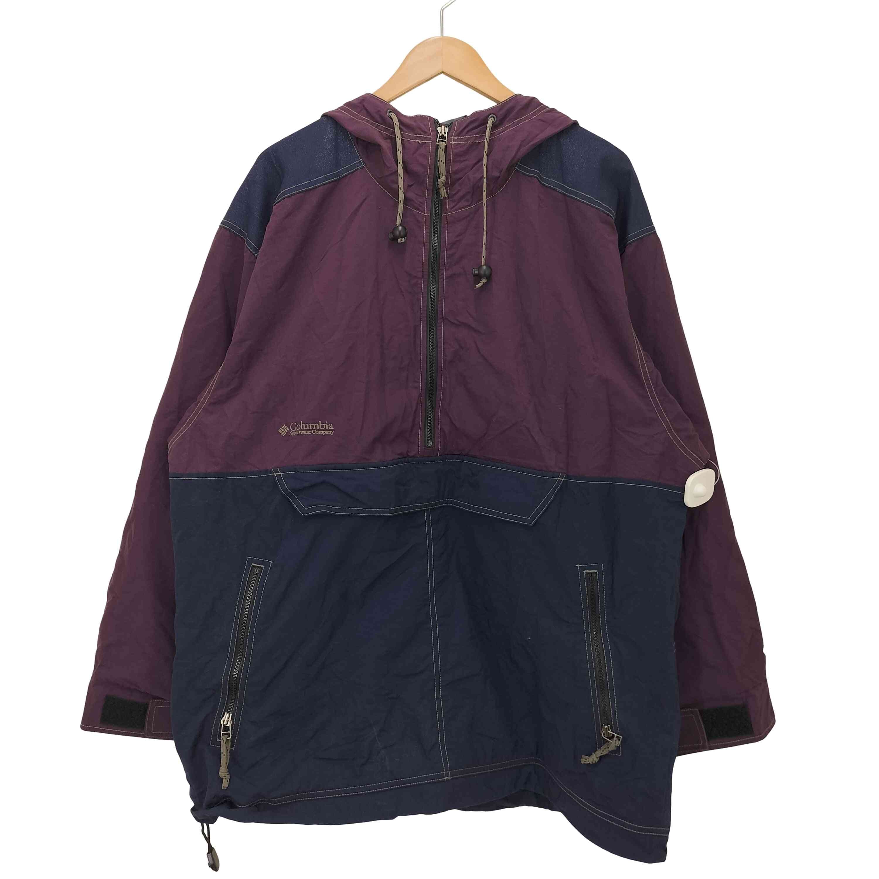 USED Columbia ナイロン アノラック パーカー B (目立った傷や汚れなし)】バイカラー ナイロン アノラック パーカー